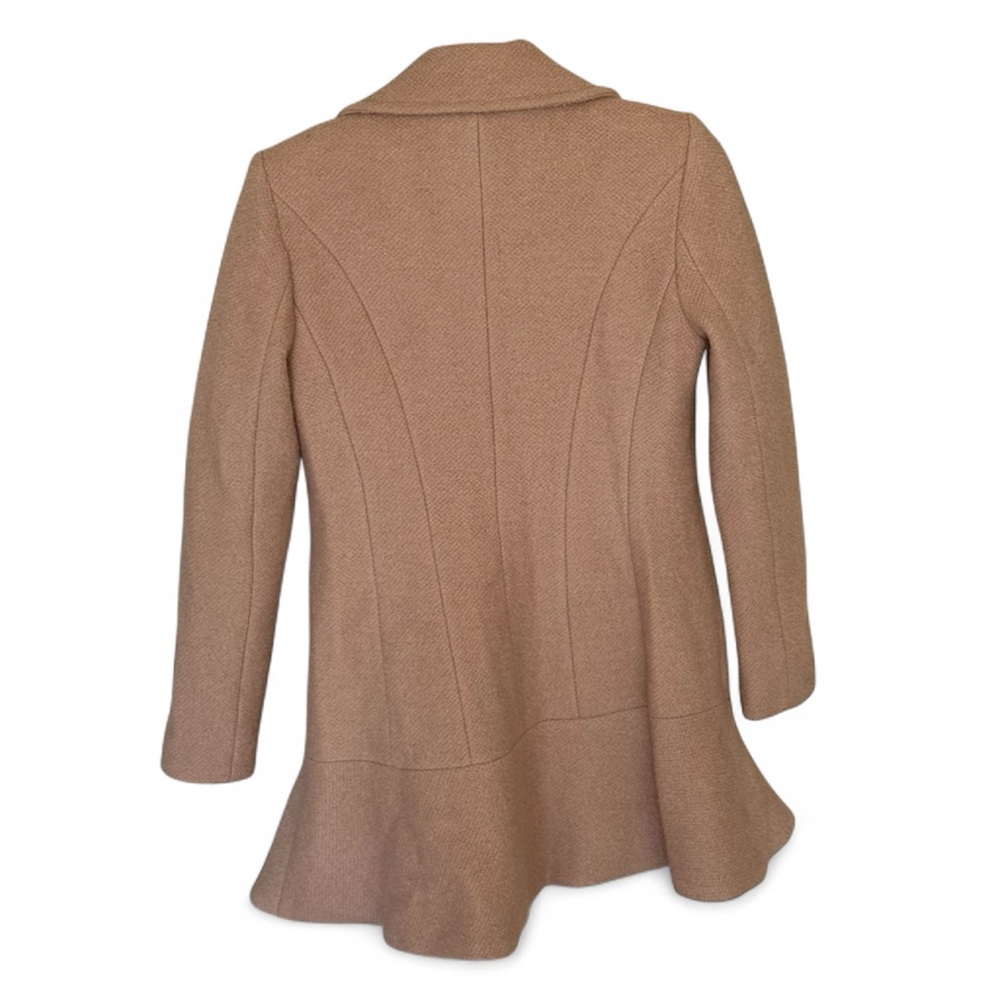 🧥 Kensie Wool Blend Ruffle Hem Coat in Nude (Style N7621N) – Size M - Picture 2 of 10